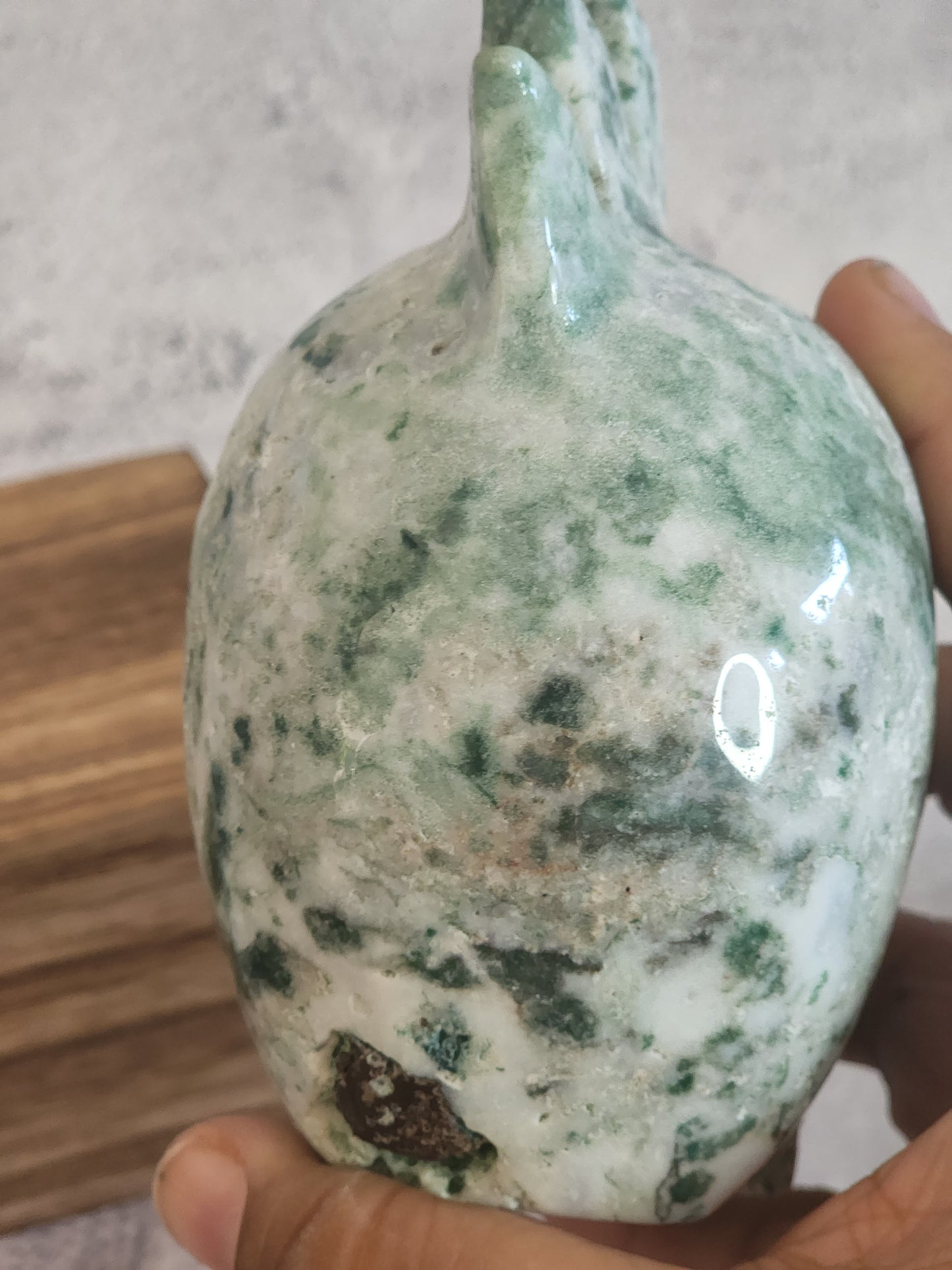 Moss Agate Skull A