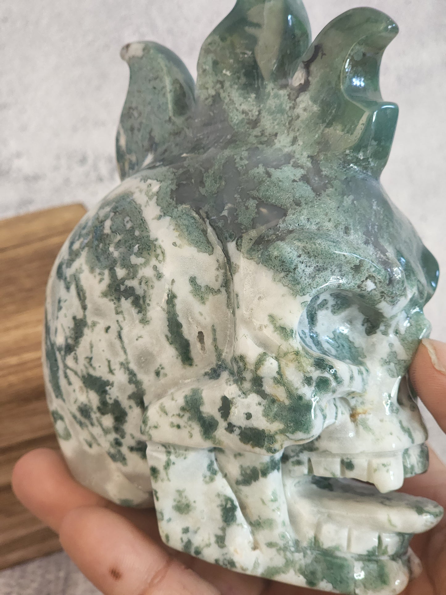 Moss Agate Skull B