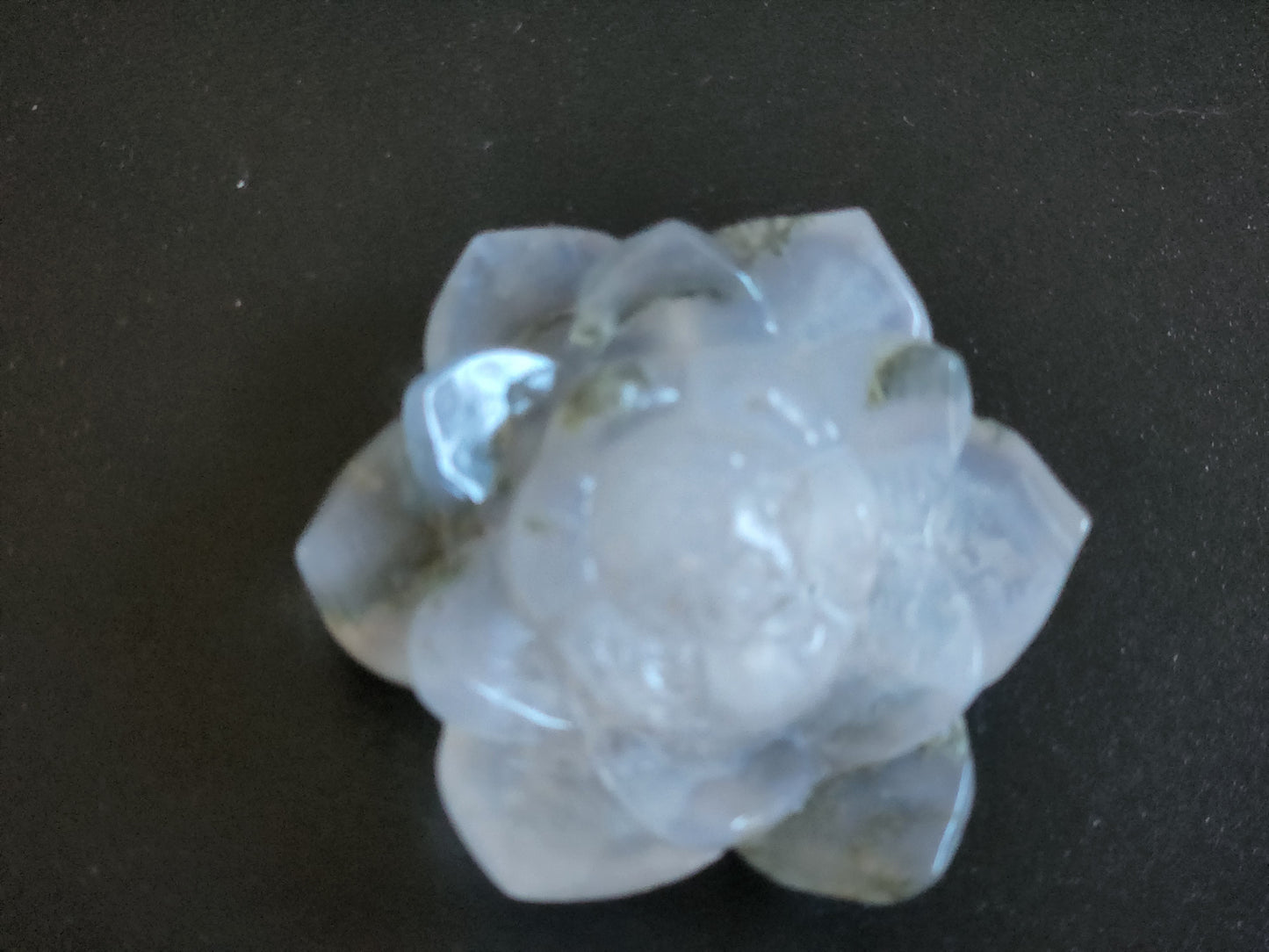 Moss Agate Flower Carving