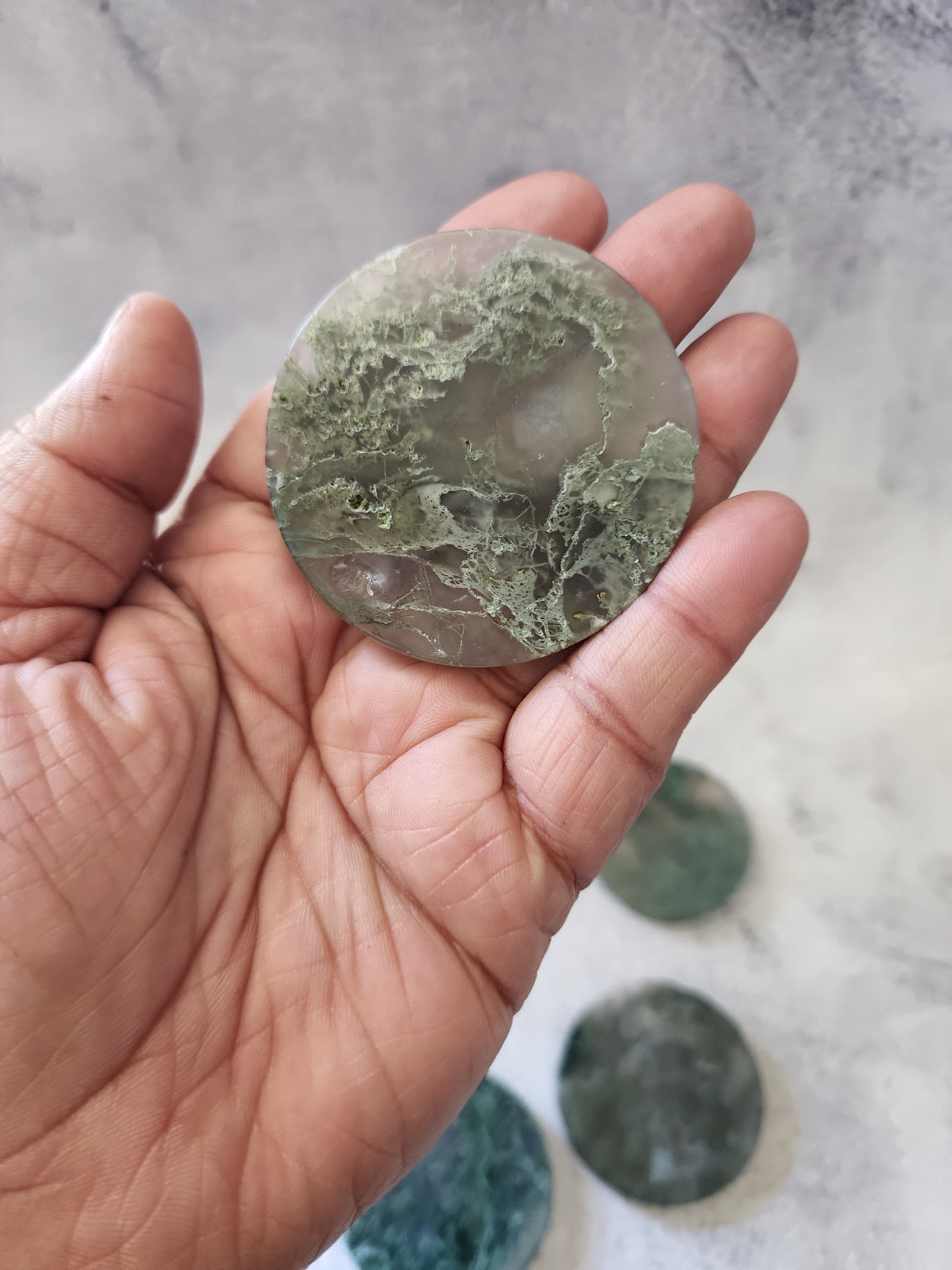 Moss Agate Round Slabs