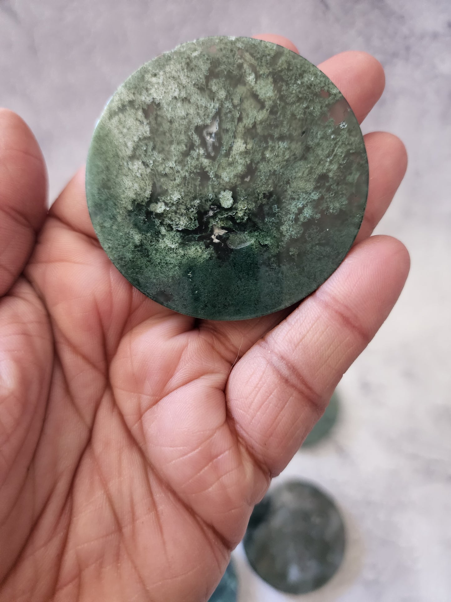 Moss Agate Round Slabs