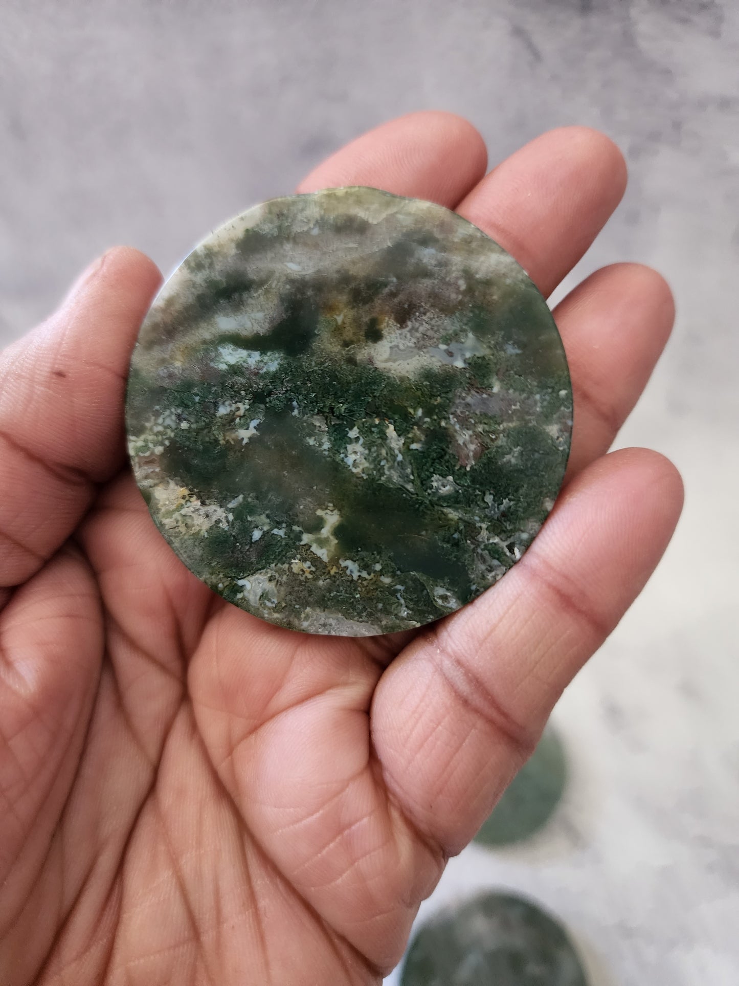 Moss Agate Round Slabs