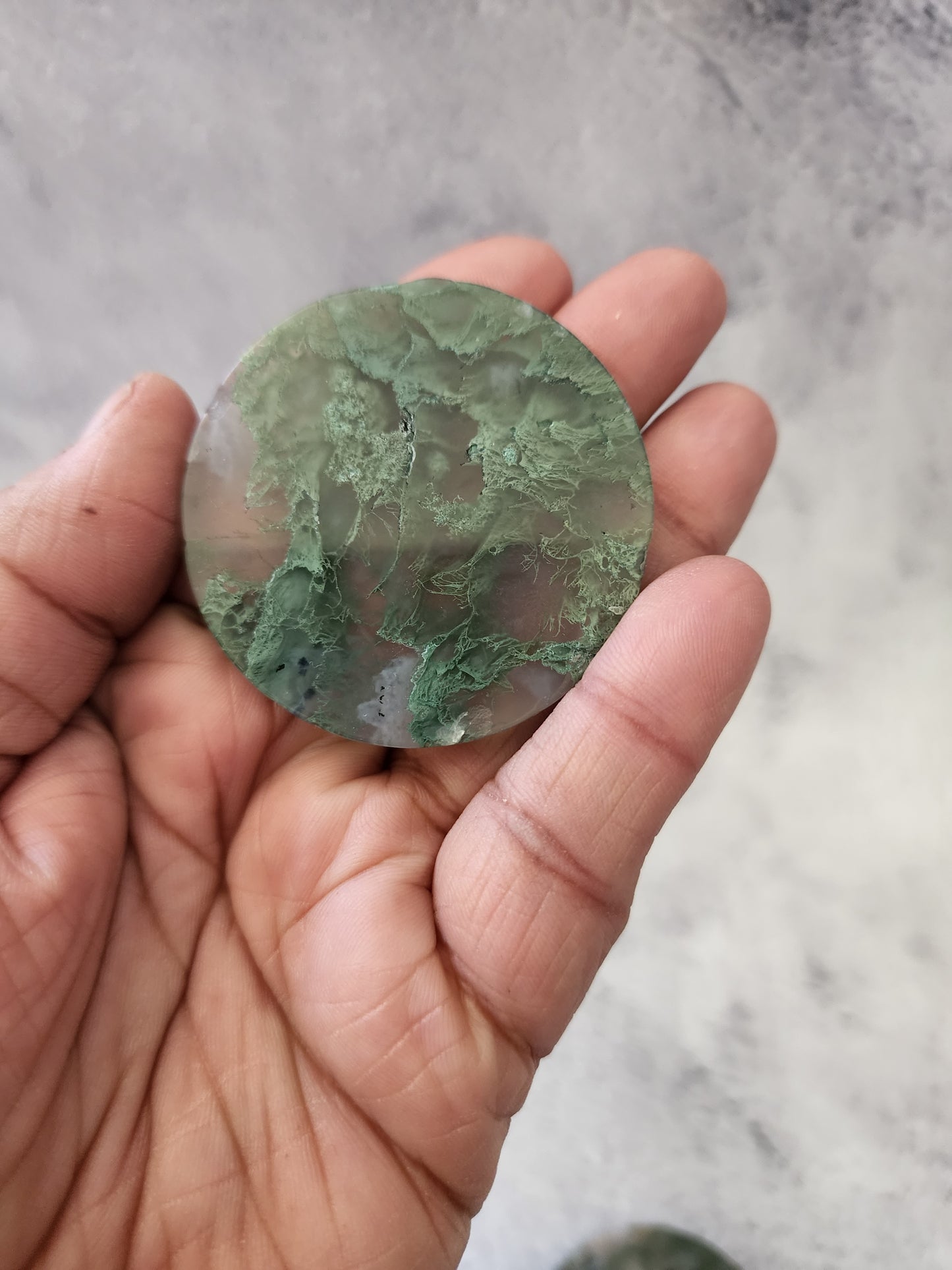 Moss Agate Round Slabs