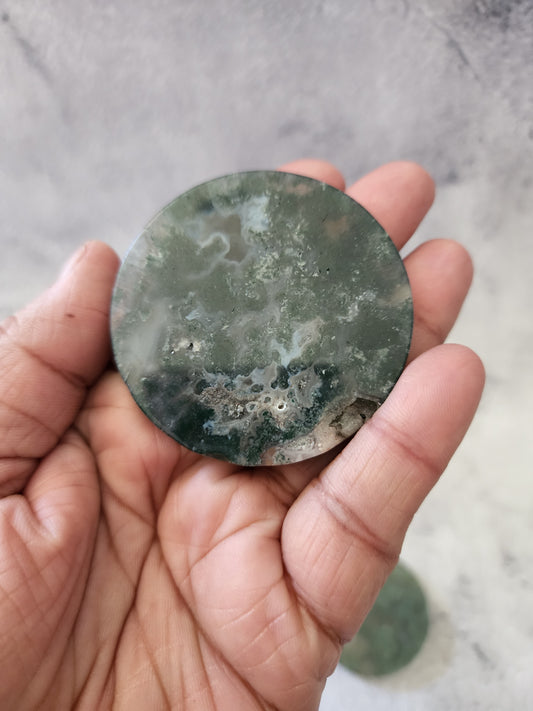 Moss Agate Round Slabs
