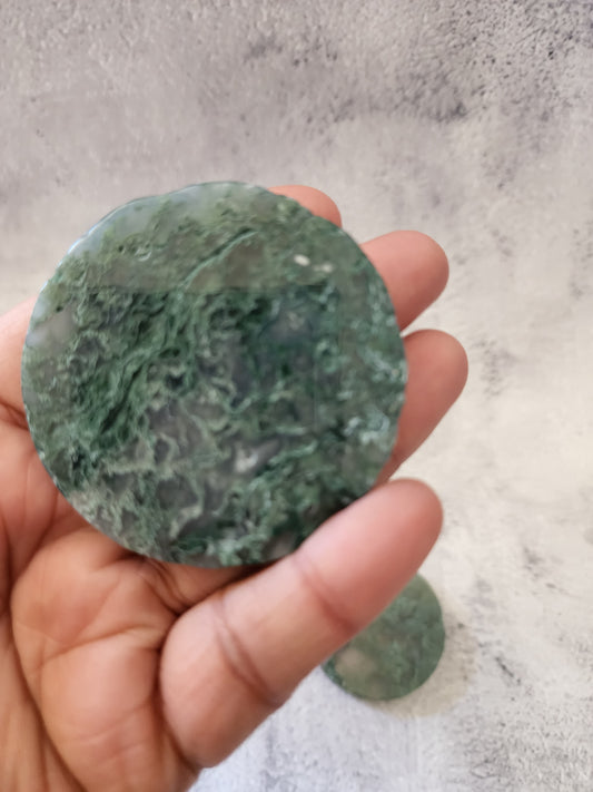 Moss Agate Round Slabs