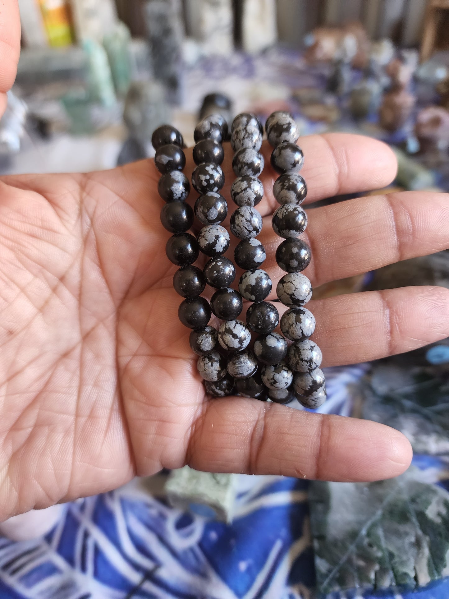 Snow flake Obsidian Bracelet