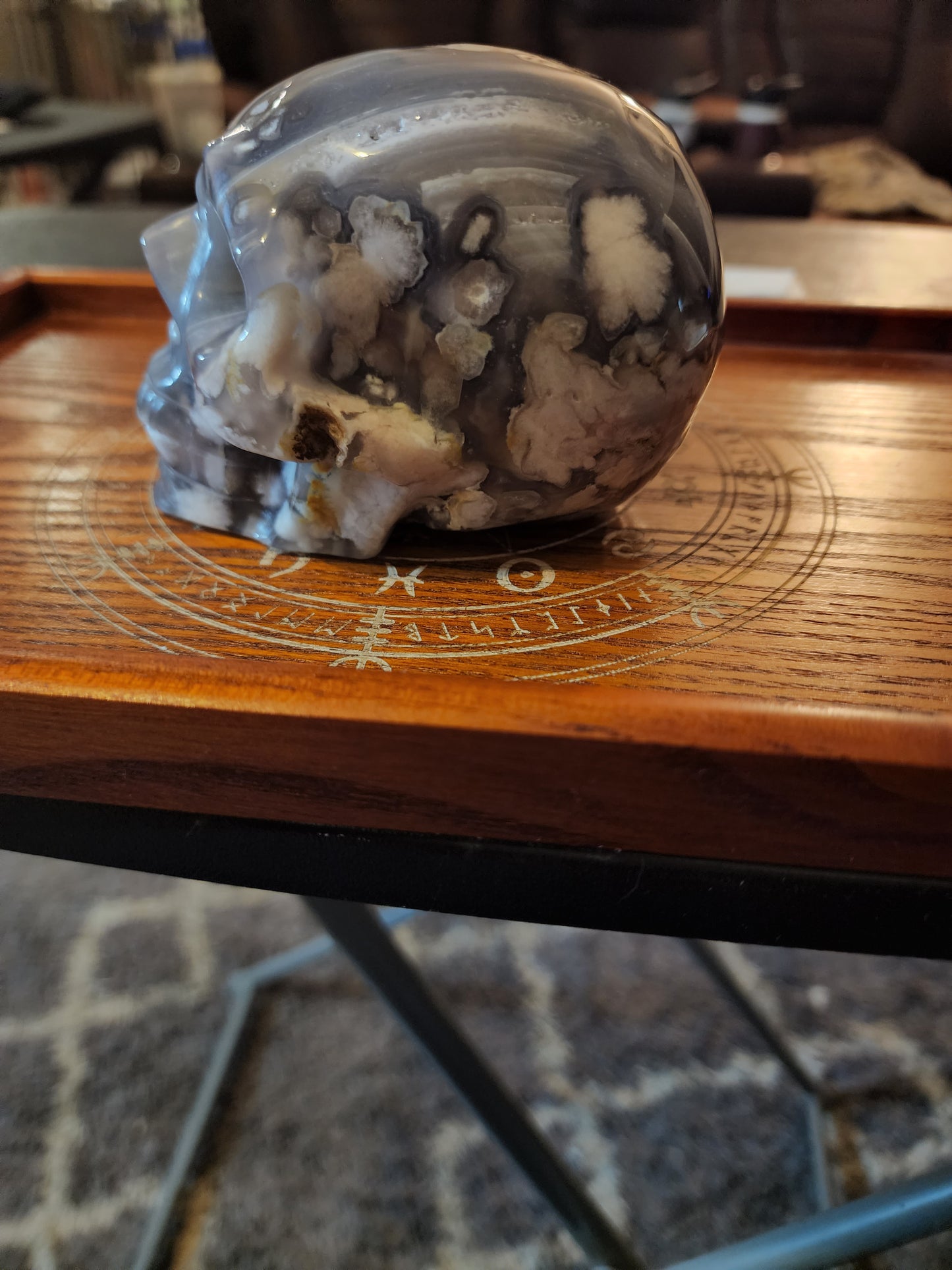 Flower Agate Skull