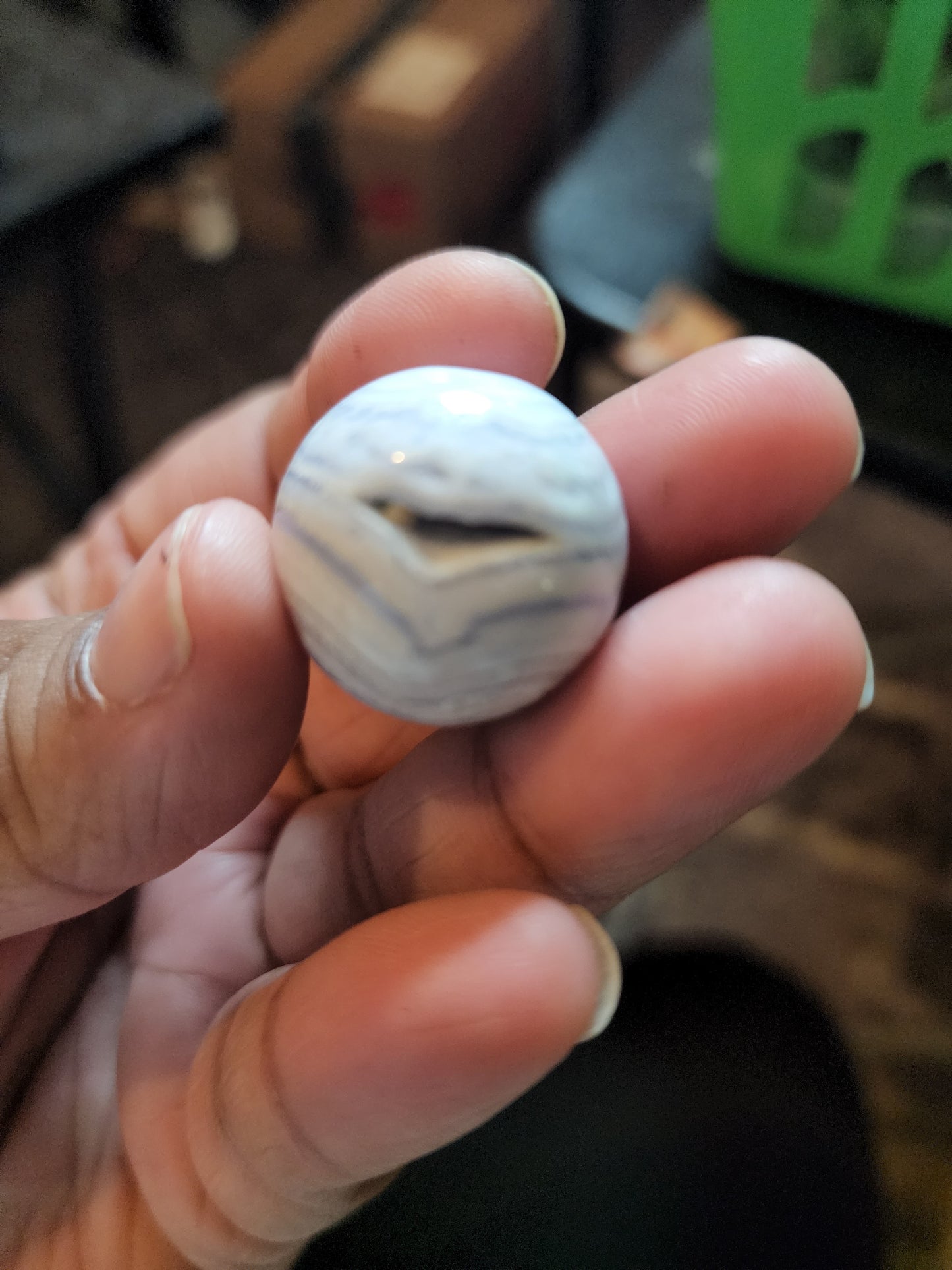 Blur Lace Agate Sphere