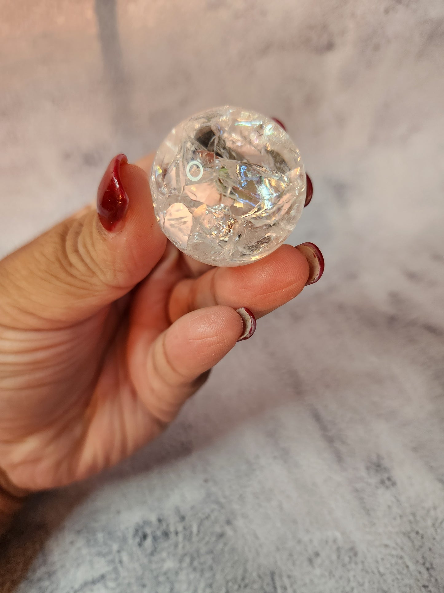 Crackle Quartz Small Sphere