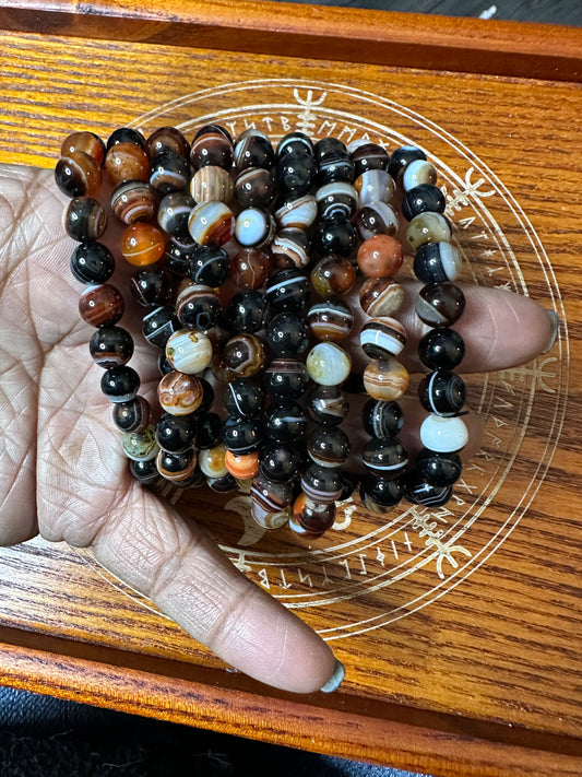 Dark Sardonyx bracelets 7.9mm